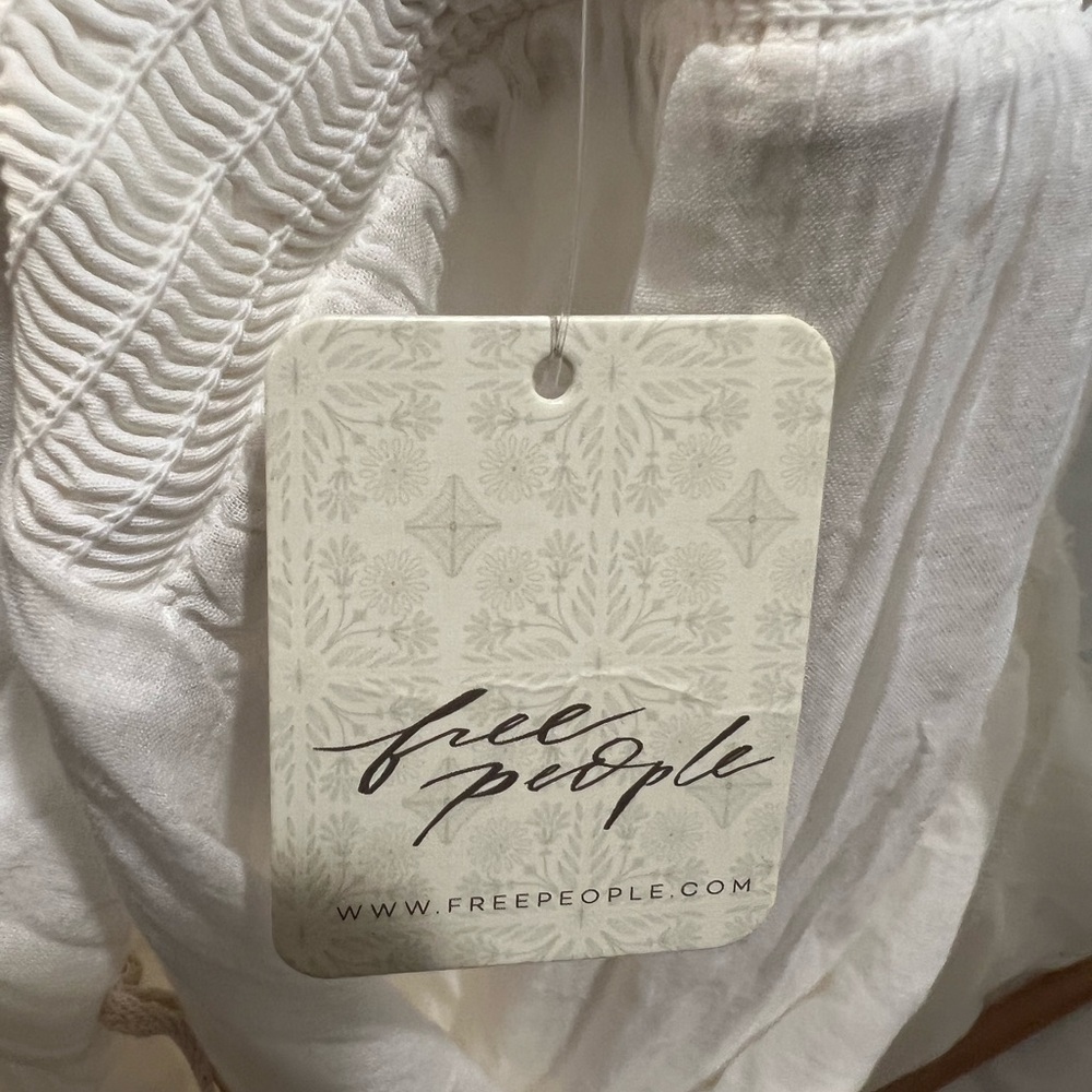 Free People White Puff Sleeve Mini Dress - Picture 3 of 11